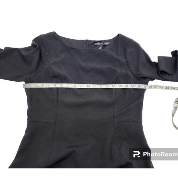 WHBM Body Perfecting Ruffle Sleeve Black Sheath Dress Women 14 NWT - Picture 4 of 13